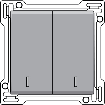 [103-61507-C] Toets met lens 2-voudig voor drukknop, zilver