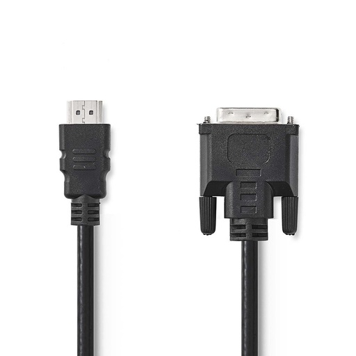 [CCGL34800BK20] HDMI Kabel|HDMI Connector | DVI-D 24+1-Pins Male | 1080p | Vernikkeld | 2.00 m | Recht | PVC | Zwart | Label