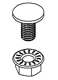 [159001] FLM 6x12 Bout en moer, M6*12mm, galvanisch verzinkt