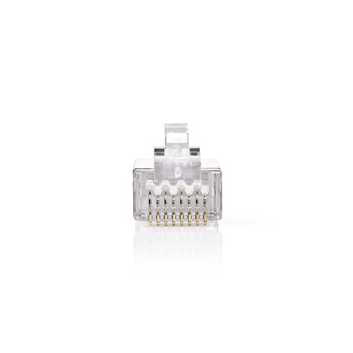 [CCGB89302ME] RJ45-Connector|Male | Solid STP CAT5 | Recht | Verguld | 10 Stuks | PVC | Transparant | Doos