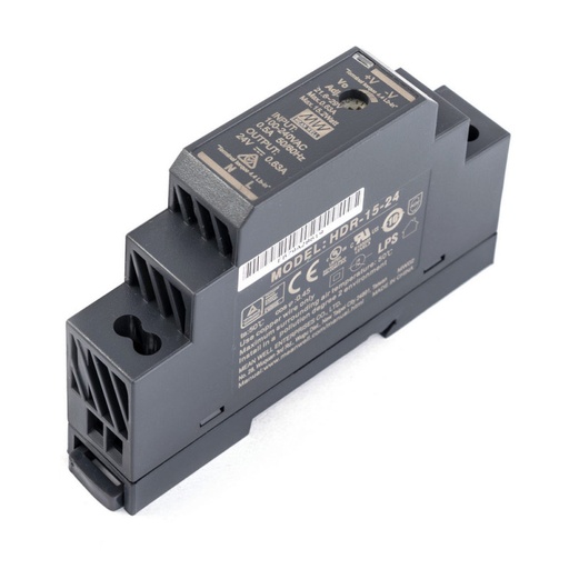 [HDR-15-24] Driver DIN-Rail 15W 24VDC Modulair