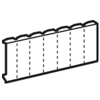 [001665] Afdekstrip - grijs RAL 7035 - 18 modules - voor verdeelkasten XL³ - per module of 1/2 module van elkaar scheidbaar - voor metalen of isolerende afdekplaten