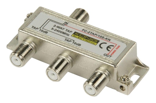 [FC-2TAP/10S-KN] Konig coax splitter met 2 uitgangen - 10 dB , 5-2400 MHz