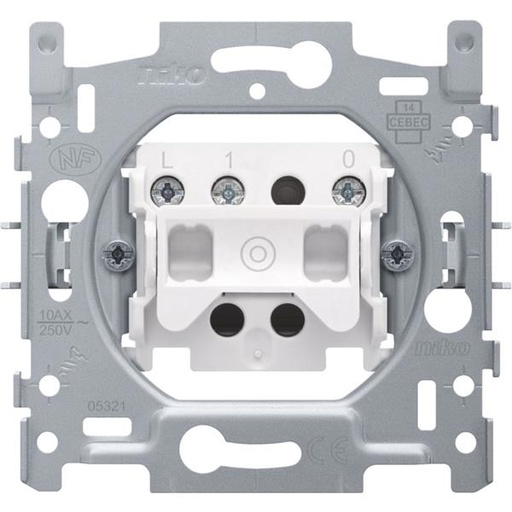 [170-00000-C] Sokkel voor drukknop N.O. met 3 aansluitklemmen, 10 A/250 Vac, schroefklemmen