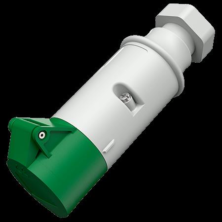 [716A] Koppelcontactstop 16A 3P 20-25V/40-50V groen IP44, met wartel