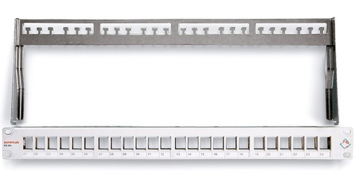 [418019] Patchpaneel KS 24x 19''/1U voor 24x RJ45 Keystone modules, zwart, afgeschermd