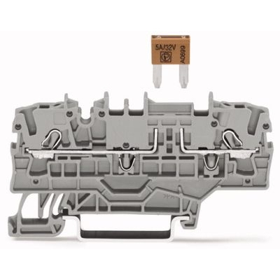 [2002-1981] TOPJOB® S
							2-draads zekeringsklem; voor platte mini autozekeringen; met testmogelijkheid; met extra brug; zonder defectindicatie; 2,5 mm²; Push-in CAGE CLAMP®; 2,50 mm²; grijs