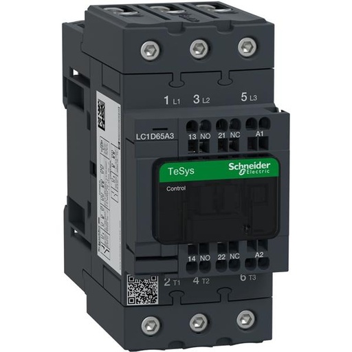 [LC1D65A3E7] Contactor EVERLINK 3P AC3 440V 65A met spoel 48V AC en veerklemmen