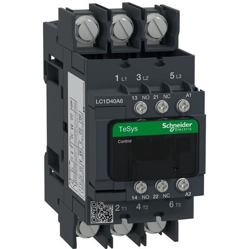 [LC1D40A6B7] Contactor EVERLINK 3P AC3 440V met spoel 24V AC en gesloten clips