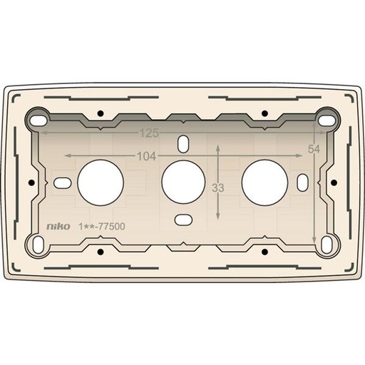 [100-77500-C] Dubbele opbouwdoos voor alle inbouwapparaten uit de Original-reeks, Cream