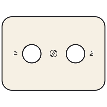 [12-697-02-C] Centraalplaat coax-aansluiting 2x enkelvoudig tv + FM, Interkabel, crème