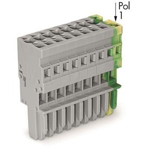 [769-110/000-036] X-COM
							1-draads female steker; 4 mm²; 10-polig; 4,00 mm²; grijs/groen-geel