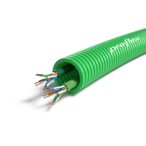 [TFZH2U/UTP6R100] Preflex safe voorbedrade buis 20mm LS0H groen + data 2 X U/UTP CAT6