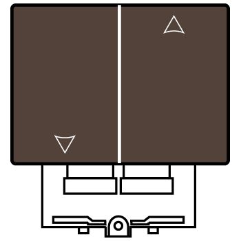 [49-150-05-A] 2x halve toets voor schakelaar voor rolluiken, DaVinci sepia