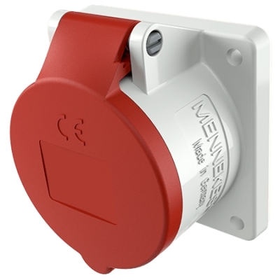 [3385] Inbouwcontactdoos 16A 5P 6H 400V rood IP44 met TwinCONTACT + rechte insteek